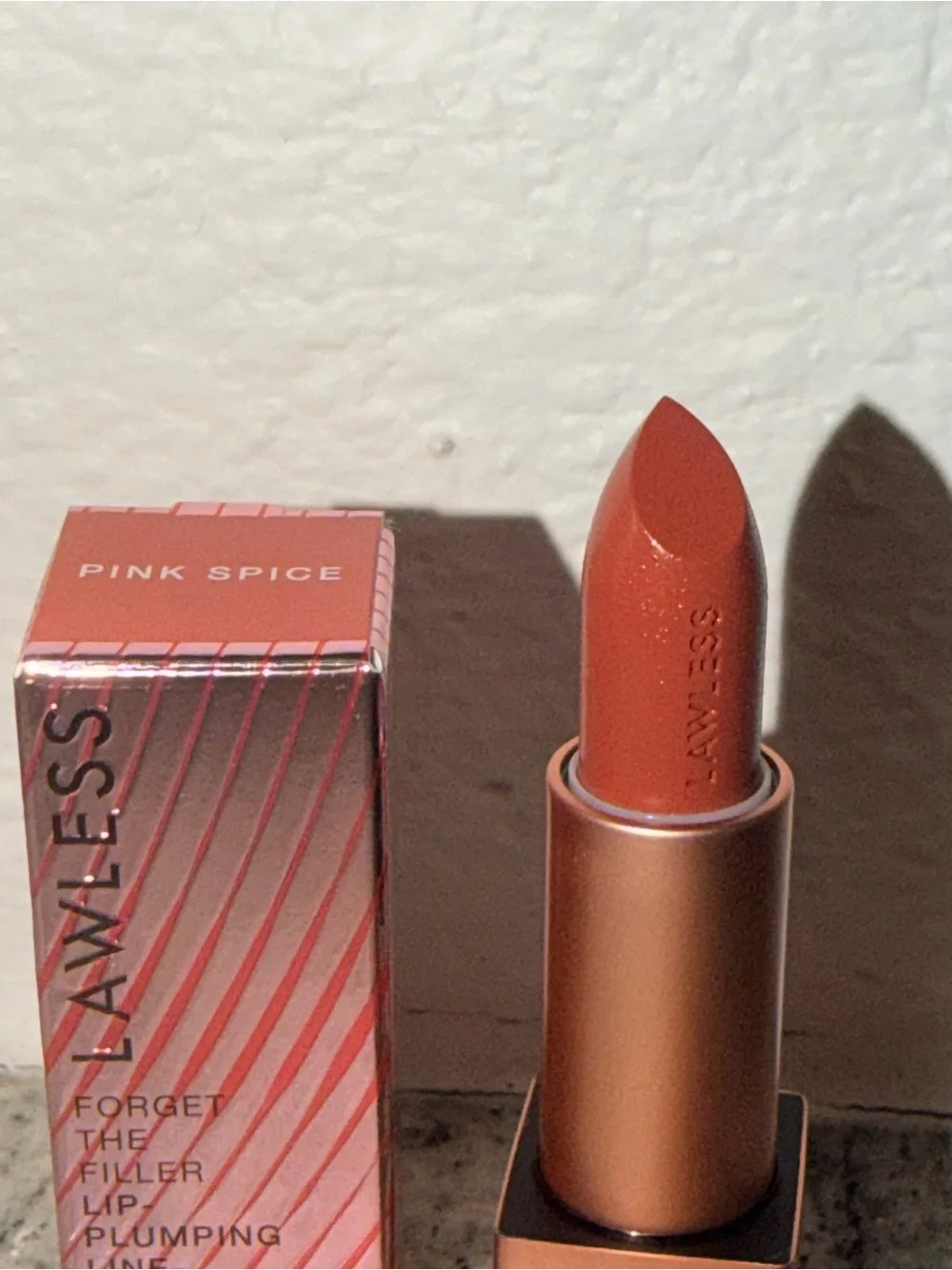 LAWLESS Forget the Filler Satin Cream Lipstick PINK SPICE